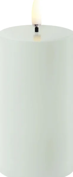 LED pillar candle, Dusty Green, Smooth