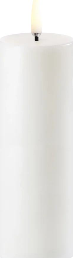 LED pillar candle, Nordic white, Smooth, 5x14,5 cm