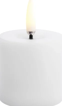 LED pillar candle, Nordic white, Smooth, 5x4,5 cm