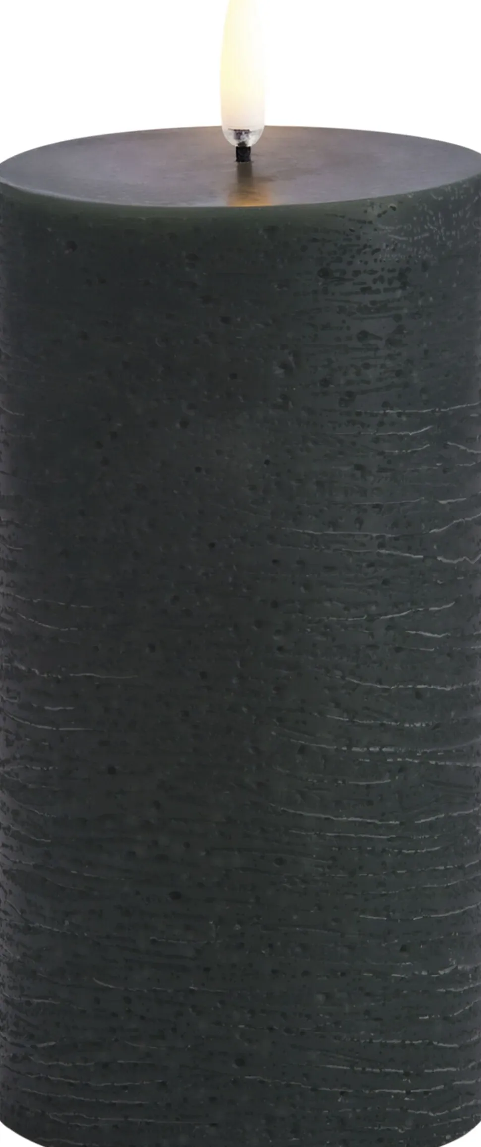 LED pillar candle, Pine green, Rustic, 7,8 x 15,2 cm 4/24