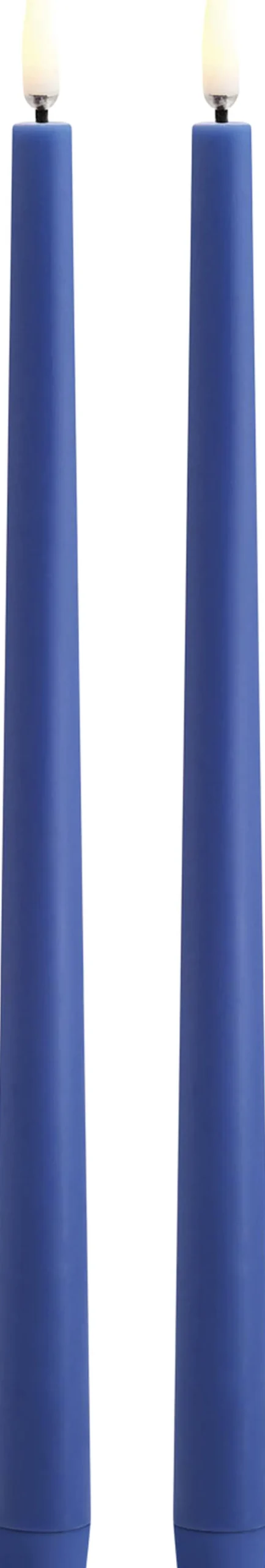 LED pillar candle, Royal blue, Smooth, 2,3x32 cm / 2-pack