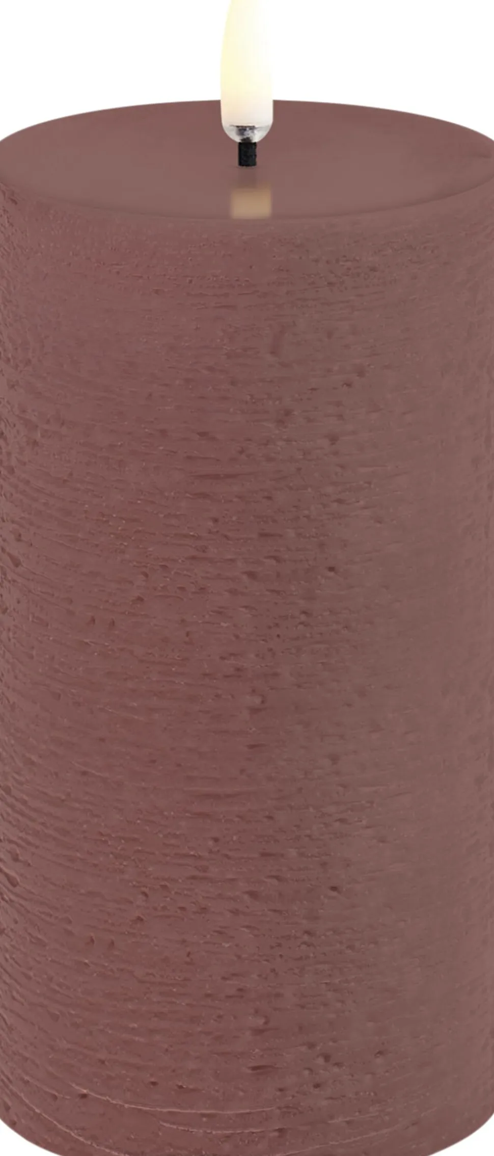 LED pillar candle, Terracotta, Rustic, 7,8x15,2 cm