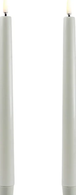 LED taper candle, Dusty green