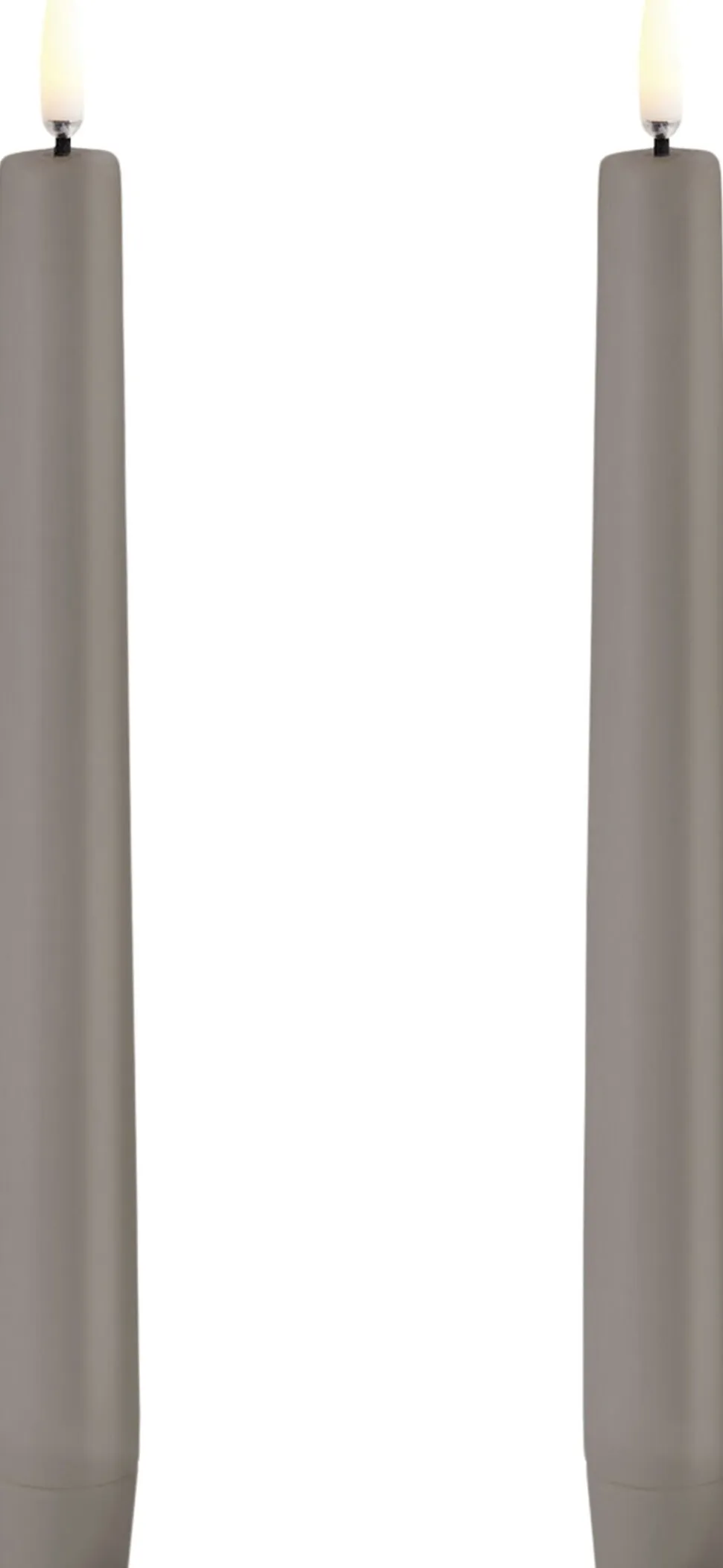 LED taper candle, Sandstone, Smooth, 2-pack, 2,3x20,5 cm