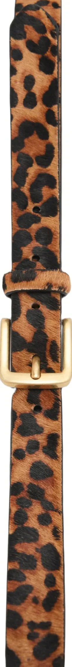 Leopard leather belt