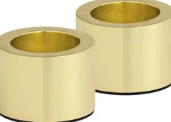 Light Candleholder taper, Matte Brass, 2-pack, 3,25x2,32 cm