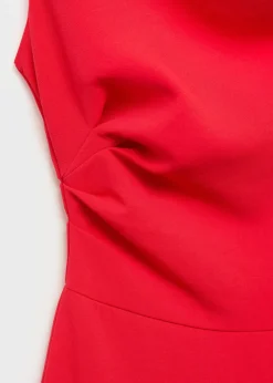 Long asymmetrical draped jumpsuit