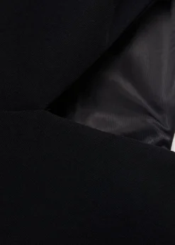 Long jumpsuit with asymmetrical nec