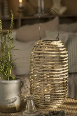 Lygte søgræs og metal m/glasindsats