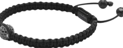 Men's Black String Bracelet with Black CZ Bead