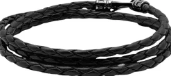 Men's Black Wrap Around Leather Bracelet