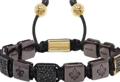 Men's Ceramic Flatbead Bracelet in Red and Black