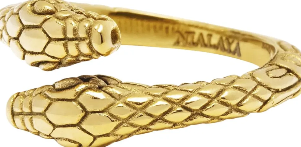 Men's Gold Plated Vintage Snake Ring