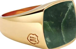 Men's Gold Signet Ring with African Turquoise