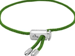 Men's Green String Bracelet with Adjustable Stainless Steel Lock