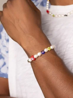 Men's Smiley Face Pearl Bracelet