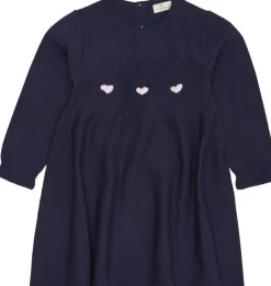 MERINO LS CABLE DRESS W. HEARTS