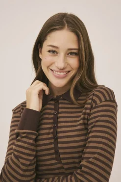 Milla 24 long sleeve polo top - 100% Organic Cotton GOTS