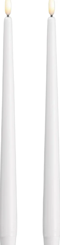 Moods & More - LED taper candle, Silk, Slim, Classic white,