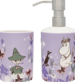 Moomin Arabia Sæbe dispenser & tandbørste holder sæt, Flower