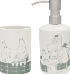 Moomin Arabia Sæbe dispenser & tandbørste holder sæt, Bad