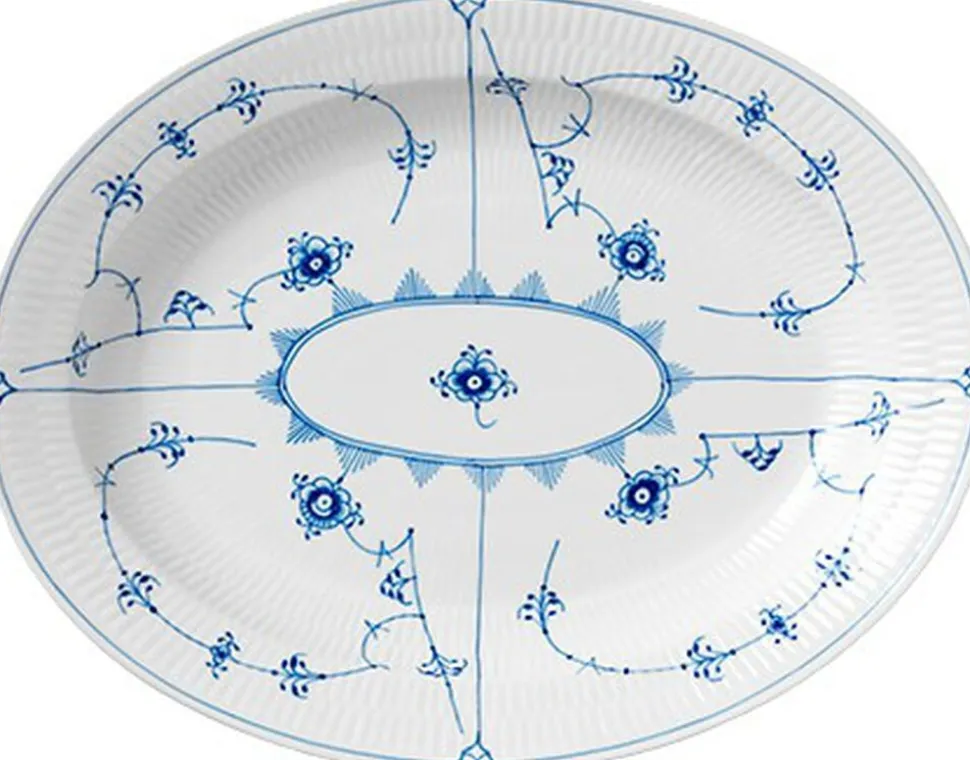 Musselmalet Riflet 36,5 cm. fad