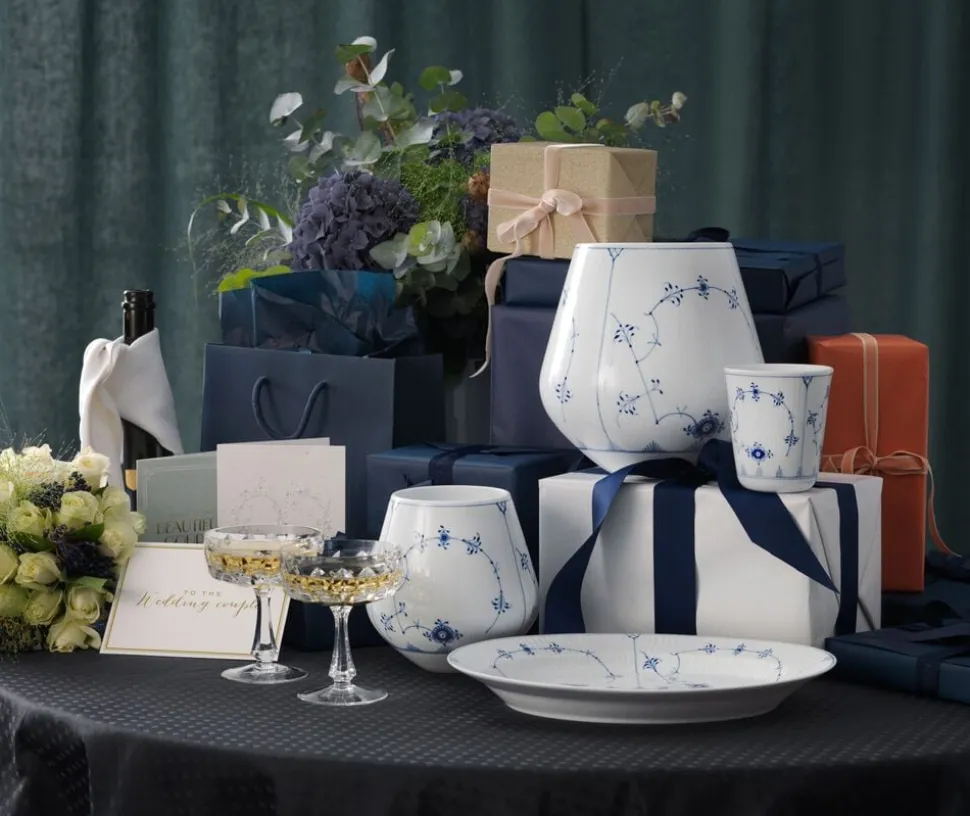 Musselmalet Riflet 36,5 cm. fad