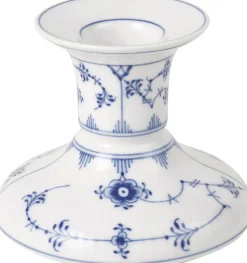 Musselmalet Riflet Lysestage, 7,5 cm