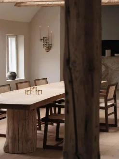 Nagel candle holder set with 3 pcs - brushed brass