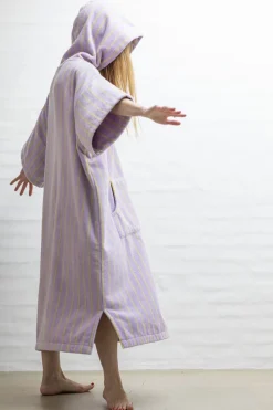 Naram Poncho - lilac & neon yellow