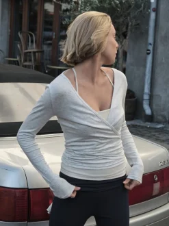 Nia Jersey Wrap Blouse