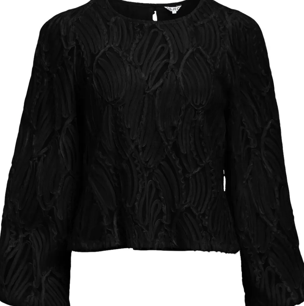 OBJLUCIE L/S RE O-NECK TOP NOOS