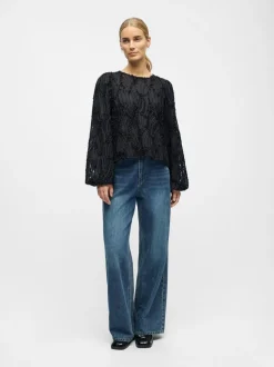 OBJLUCIE L/S RE O-NECK TOP NOOS
