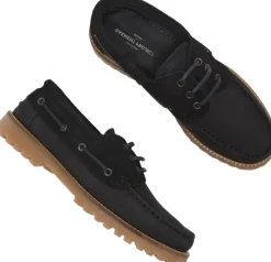 Ollie Boat Shoe - Black Nubuck/Hairy Suede
