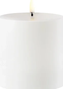 Outdoor LED pillar candle, White, 8,4x10 cm