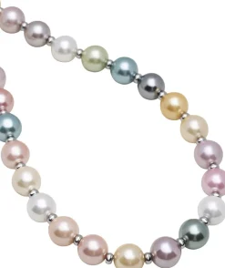 Pastel Pearl Necklace with Stainless Steel