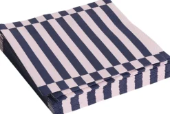 Pattern Napkins-Set of 20 Dinner-Light pink and dark blue pillar strip