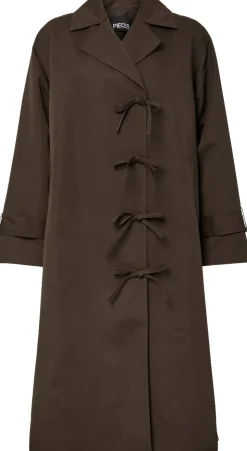 PCAGNES LS TIE TRENCHCOAT WVN D2D P