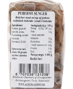 Pebermuslinger bolcher med smag af peber & salmiak