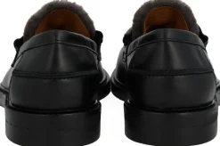 Penny loafer med blød pelsdetalje