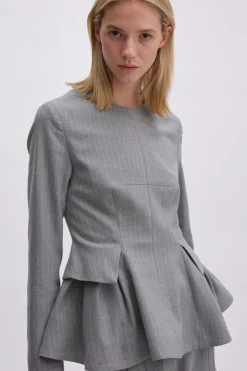 PEPLUM TOP WITH LONG SLEEVES