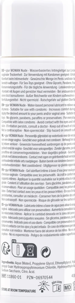 Pjur Woman Nude - Vandbaseret glidecreme 100 ml.