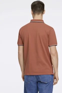 Polo shirt w. contrast piping