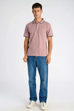 Polo shirt w. contrast piping