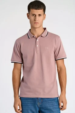 Polo shirt w. contrast piping