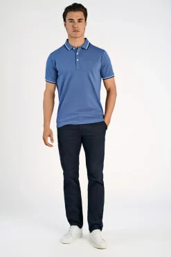 Polo shirt w. contrast piping