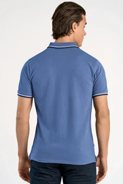 Polo shirt w. contrast piping