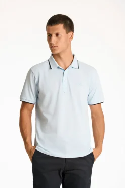 Polo shirt w. contrast piping