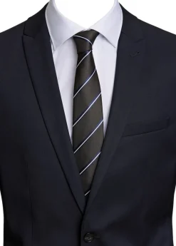Polyester tie with stripe 7 cm