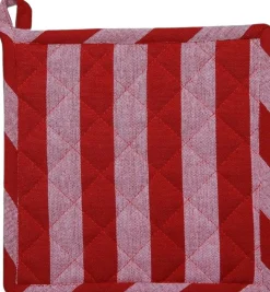 Pot holder 22x22 cm BIRK - Stripe dark red